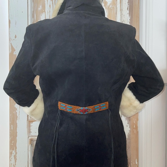 Vintage WESTERN faux FIR SUED Winter Coat - Picture 2 of 14